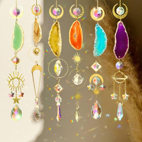 Yousheng искусственный агат пластина ловец солнца украшение для дома и улицы сада домашний офис настенное подвесное украшение на окно натуральный камень пластина поддельный хрустальный кулон