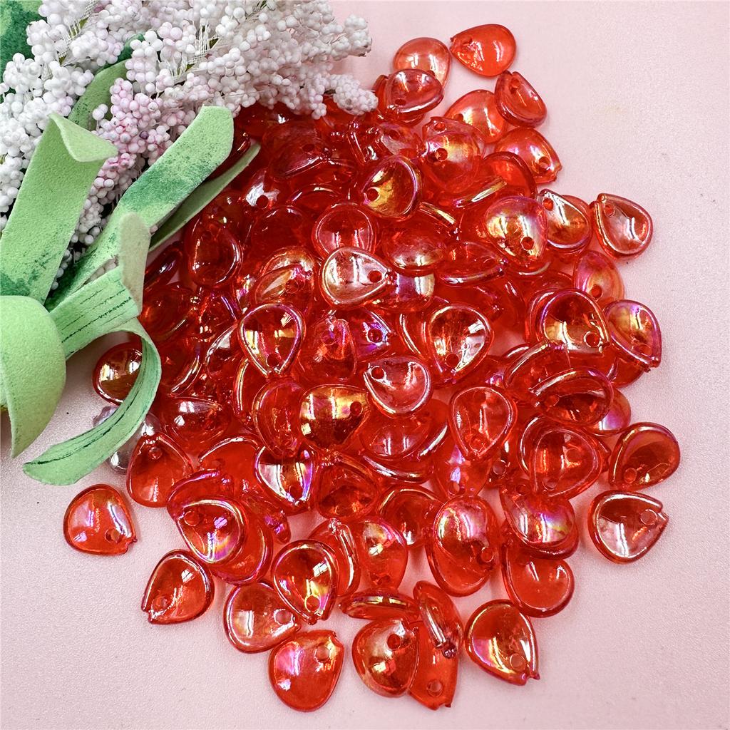 High Quality Creative Accessories 100pcs Acrylic DIY Bouquet Petal Loose Beads Fashion Necklace Bracelet Beading Material 10.8*12.4mm