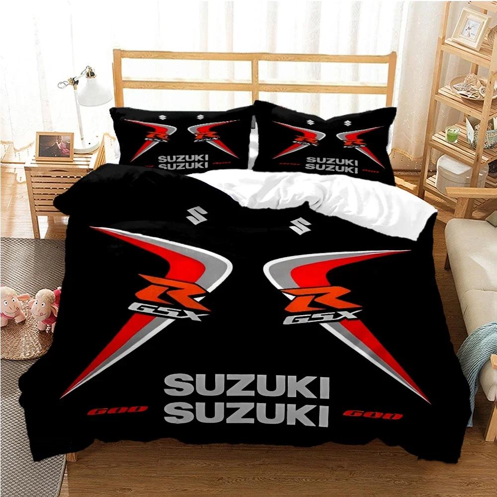 Подростковые SUZU мотоцикл Casal Пододеяльник Одеяло Комплекты постельного белья для всех сезонов Мягкое Покрытие для одеяла и Наволочки Односпальный/Двуспальный