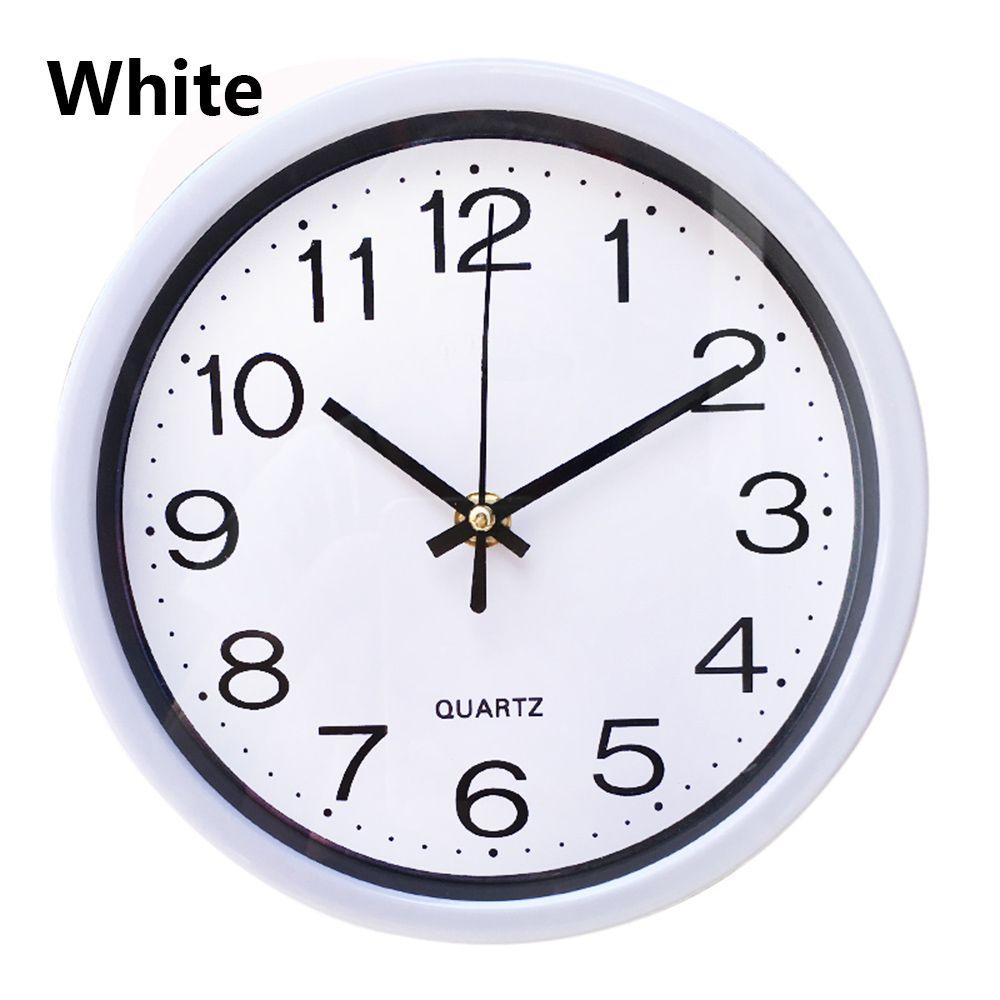 1 PC Round Bedroom Kitchen Silent Wall Clock Quartz Bell Sweep Second Movement