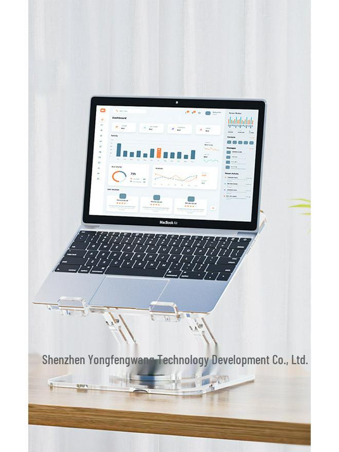 Acrylic 360° Rotating Laptop & Tablet Stand: Foldable for Online Classes and Binge-Watching