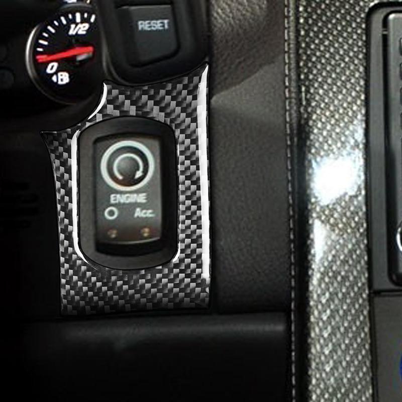 Кнопка запуска двигателя из настоящего углеродного волокна, наклейка на внутреннюю отделку автомобиля, аксессуары для салона автомобиля для Chevrolet Corvette C6 2005-2007