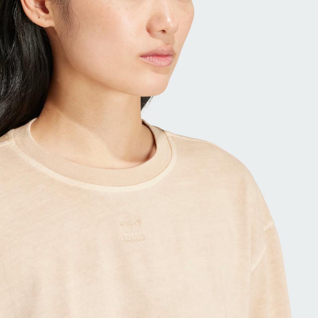 Adidas Originals ESSENTIALS+CROPPED TEE T Shirt Women's Brown IR5997