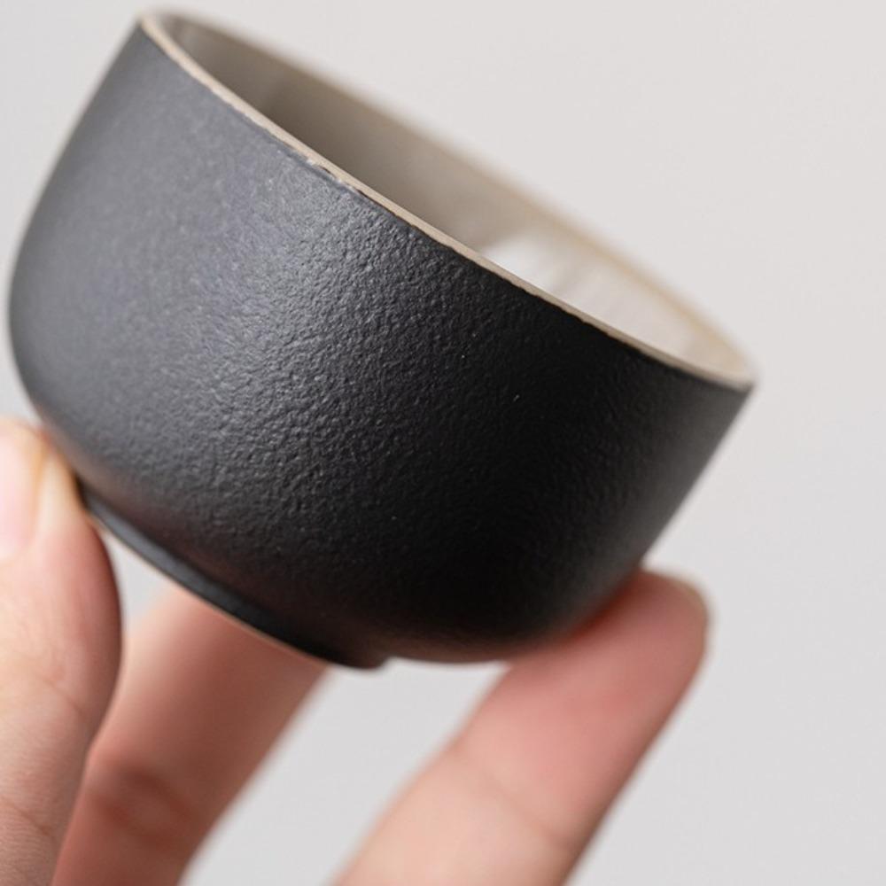 6PCS Black Tea Cup Heat-resistant Single Cup Household Tea Bowl  Home