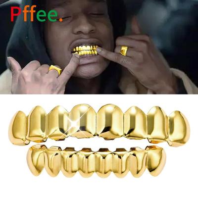Pffee Серебро 14 К Позолоченные Зубы Grillz Y2K Украшения Для Тела Рэпер Хип-Хоп Серьги Зубные Грили Для Мужчин Женщин