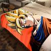 1PC Cartoon Son Goku Print Flannel Blanket, High quality All Seasons, Home Decor, Warmth and Comfort, Perfect for Christmas Gifts