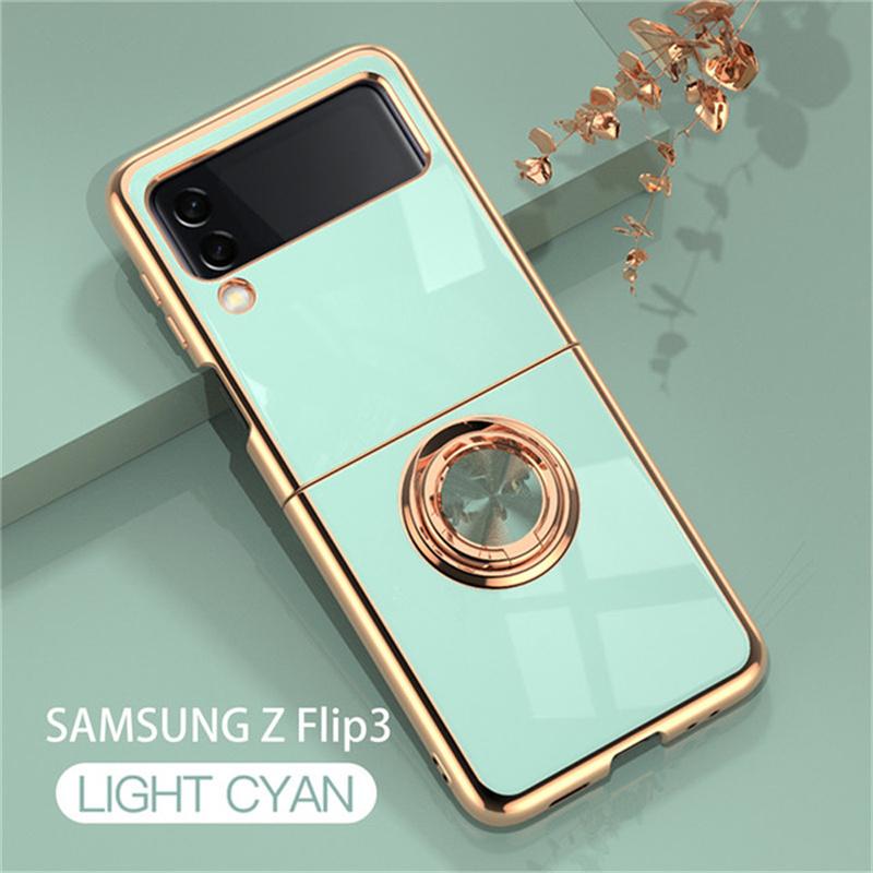 Для Samsung Z Flip 3 4 чехол с магнитным кольцом-держателем чехол для телефона Galaxy Z Flip 3 5G противоударный силиконовый чехол-подставка для задней панели