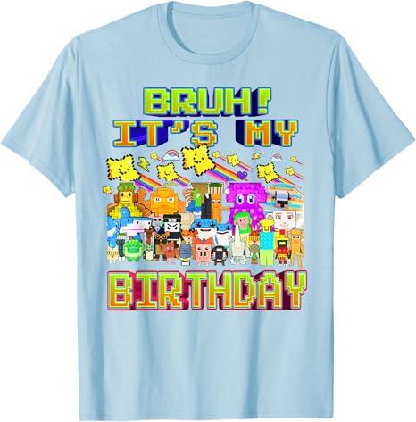 Bruh Its My Birthday Funny Brainrot for Boys Teen TShirt Y2k Silly Brainrot Humor Saying Tee Novelty Gift Unique Aesthetic Top