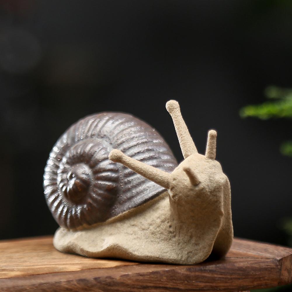 Home Decoration Living Room Craft Figurine Bonsai Ornaments Ceramic Small Snail Miniatures