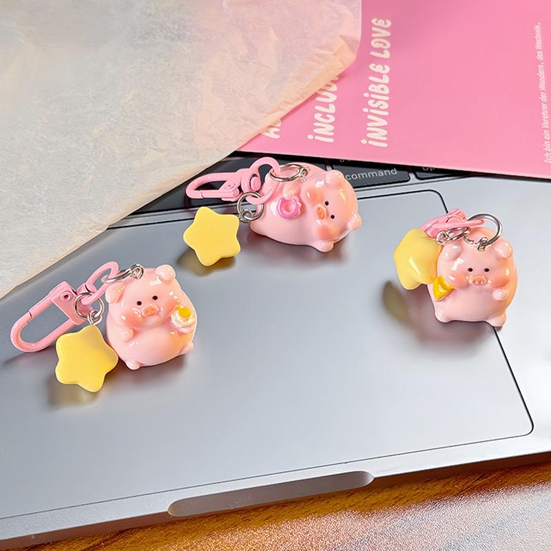 1 шт. Брелок Креативная розовая свинка 3D брелок-свинка Милый мультяшный брелок Украшение Подвеска для сумки