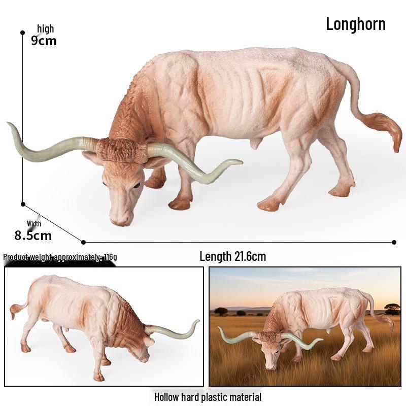Kids' Wild Animal Figures: Lion, Tiger, Cow, Goat, Rhino, Horse, Leopard, Elephant - Plastic Educational Toys