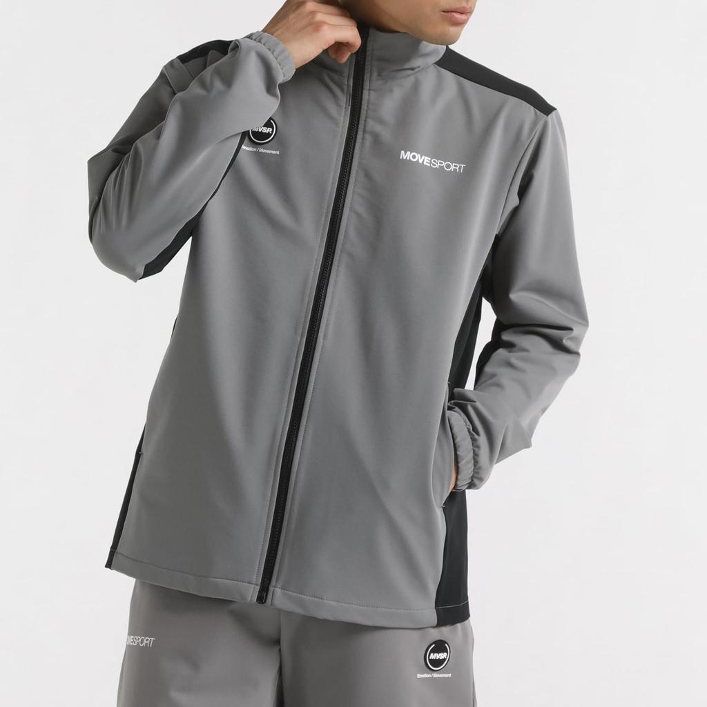 Джерси Descente HEATNAVI TOUGH Soft Shell Stand Jacket Водоотталкивающая тренировочная беговая серая [Move Sports]