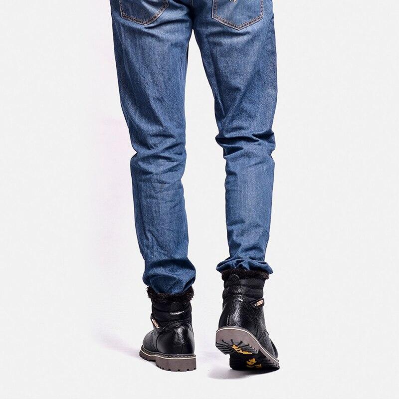 Теплые мужские зимние ботинки из натуральной кожи ручной работы из натуральной кожи