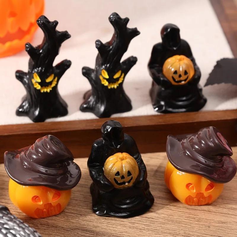 3Pcs Halloween Witch Pumpkin House Tree Desktop Decoration Halloween Party Supplies Haunted House Horror Props Kids Gifts