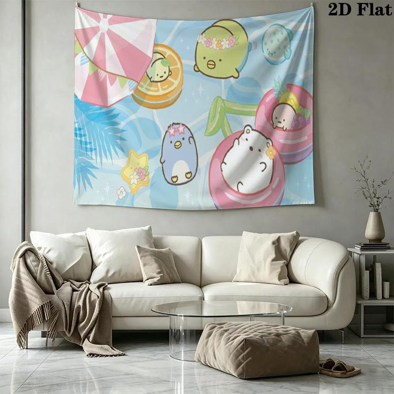 Sumikko Wall Tapestry Aesthetic Wall Hanging Printed Fabric Blanket Decorative Tapestries for Bedroom Living Room Home Decor