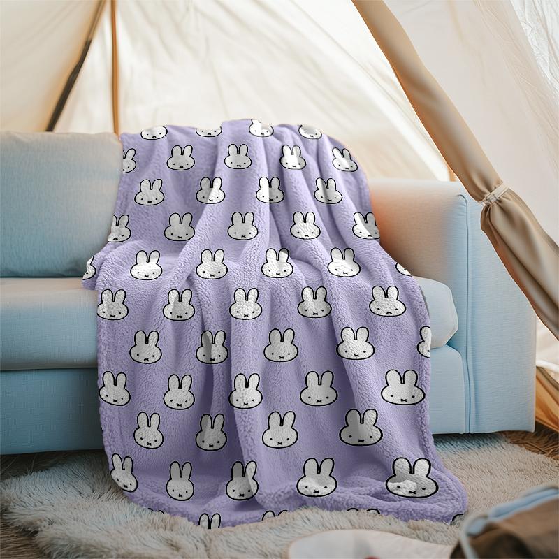 Miffy printed blanket—lightweight,soft,warm;versatile blanket all seasons—perfect as &air-conditioning throw,nap blanket