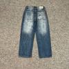 Fish Pond Bear Embroidered Jeans Loose Straight Fit Casual Pants Trousers