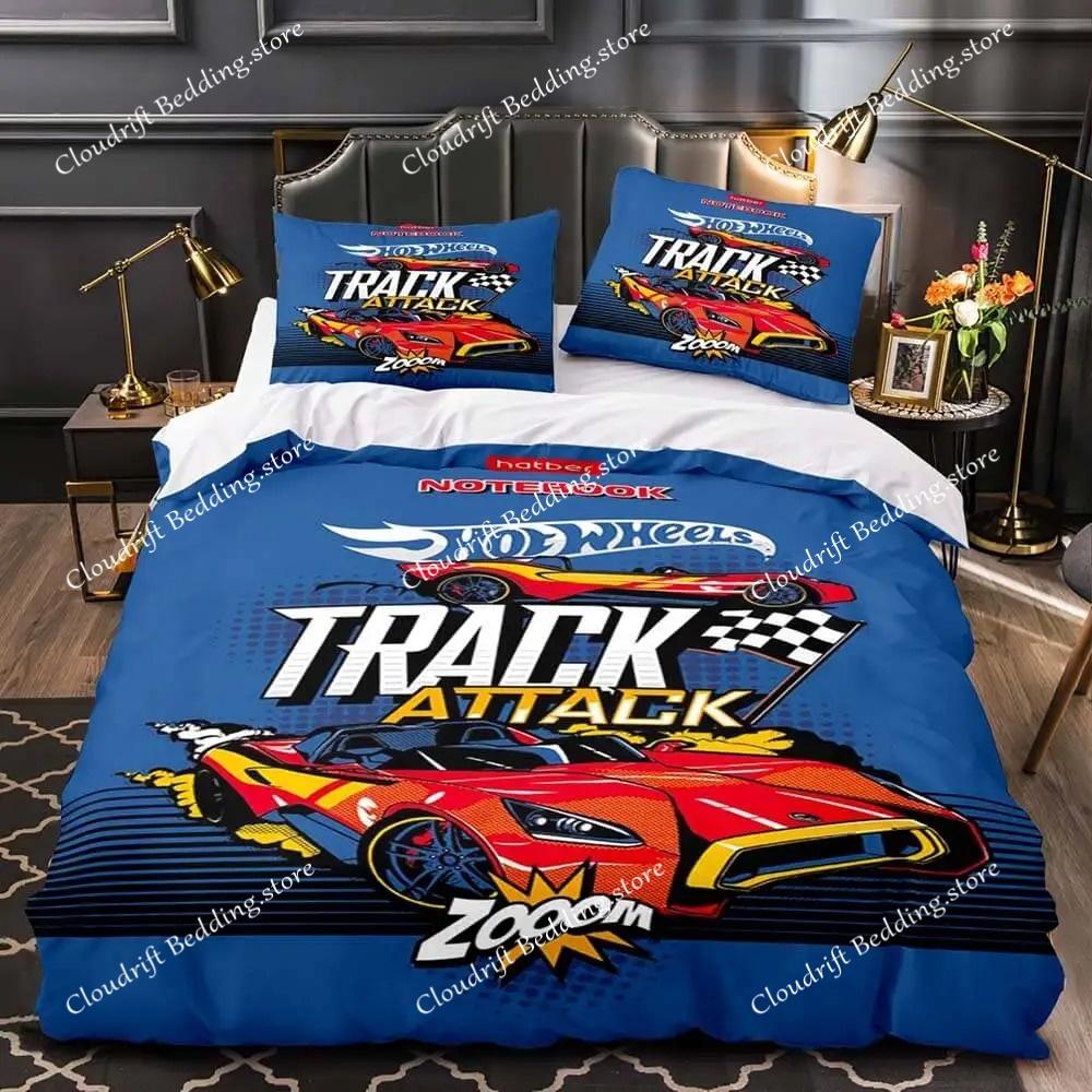 3D-печатное постельное белье с изображением Монстр-трака Hot Wheel: пододеяльник, наволочка, комплект постельного белья Размеры: односпальный, полуторный, двуспальный, евро, кинг. Для декора спальни