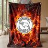 Derby County Football Print Flannel Blanket, Soft Warm Lightweight Throw Blanket for Sofa Bed Camping