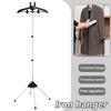 Steaming Clothes Hanger Height Adjustable Foldable Standing Handheld Garment Steamer Rack Clothing Steam Ironing Holder Stand