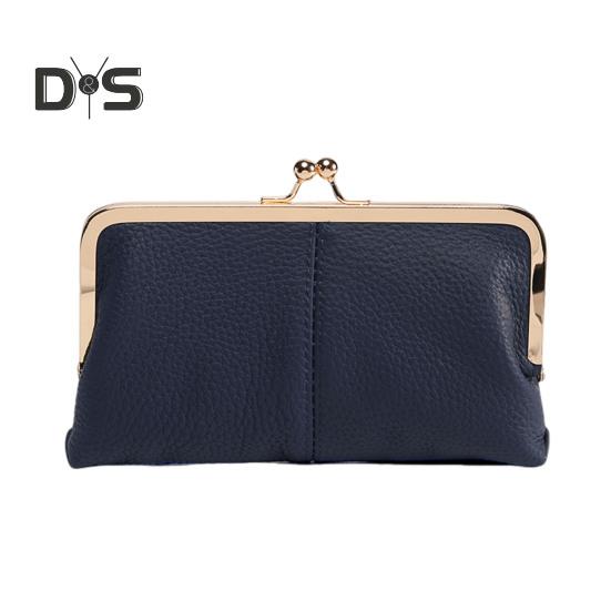 Женский клатч-кошелек, винтажный клатч с замком-поцелуем, дорожный кошелек из натуральной кожи с отделениями для нескольких карт, держатель для карт для свиданий, вечеринок, шопинга