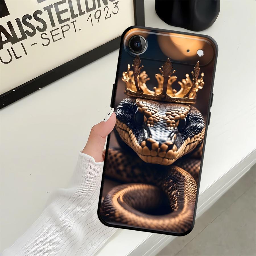 Черный Мягкий Чехол для Телефона для iPhone XS Max 15 16 14 Plus 13 12 11 17 Pro XR 7 8 Air Cool Тигр Змея