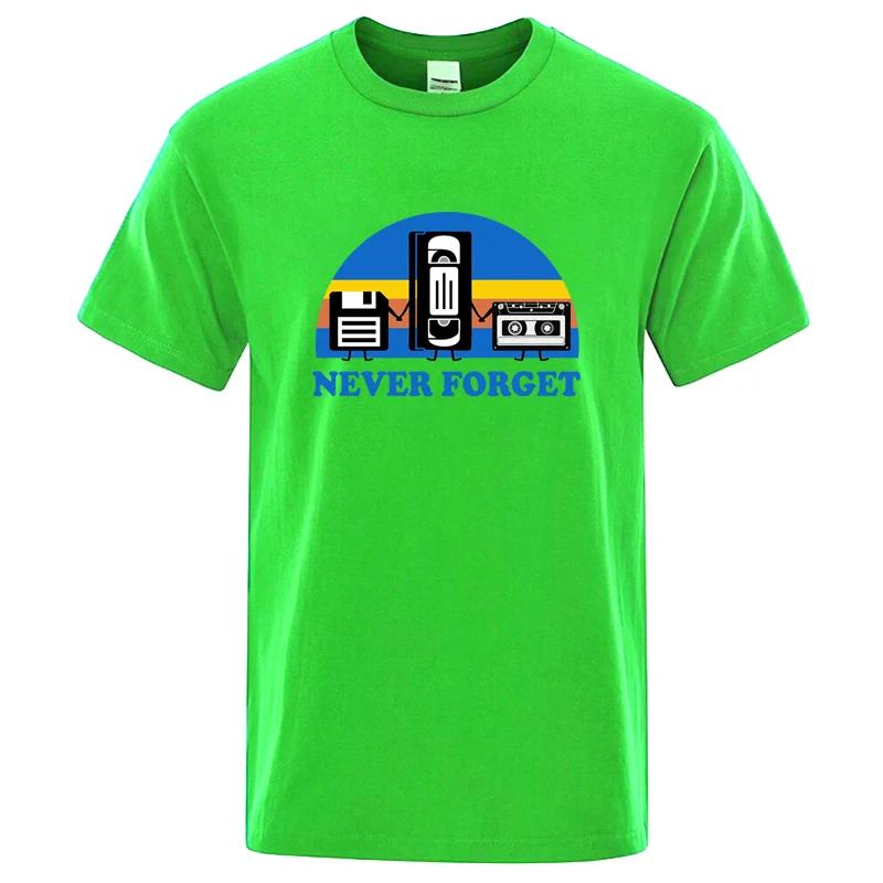 Summer Mens Tshirt Never Forget Sarcastic Graphic Music Funny Printed 100 Cotton TShirt Loose Male Top Casual Short Sleeve