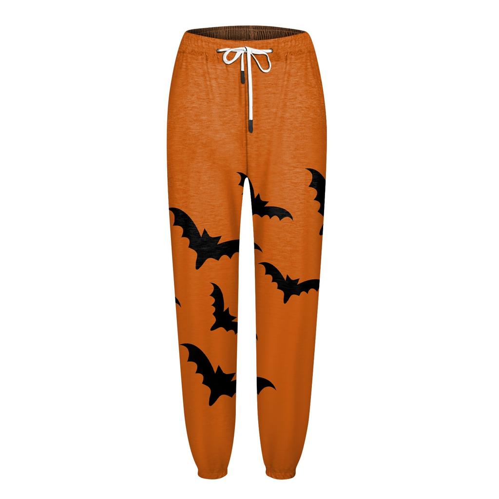 Women's Casual Pants Print High Waist Drawstring Sweatpants With Pockets