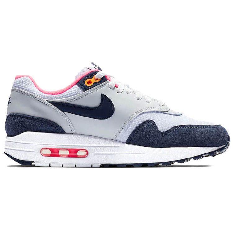 Nike Air Max 1 Pure Platinum Midnight Navy Racer Pink Женские 319986-116