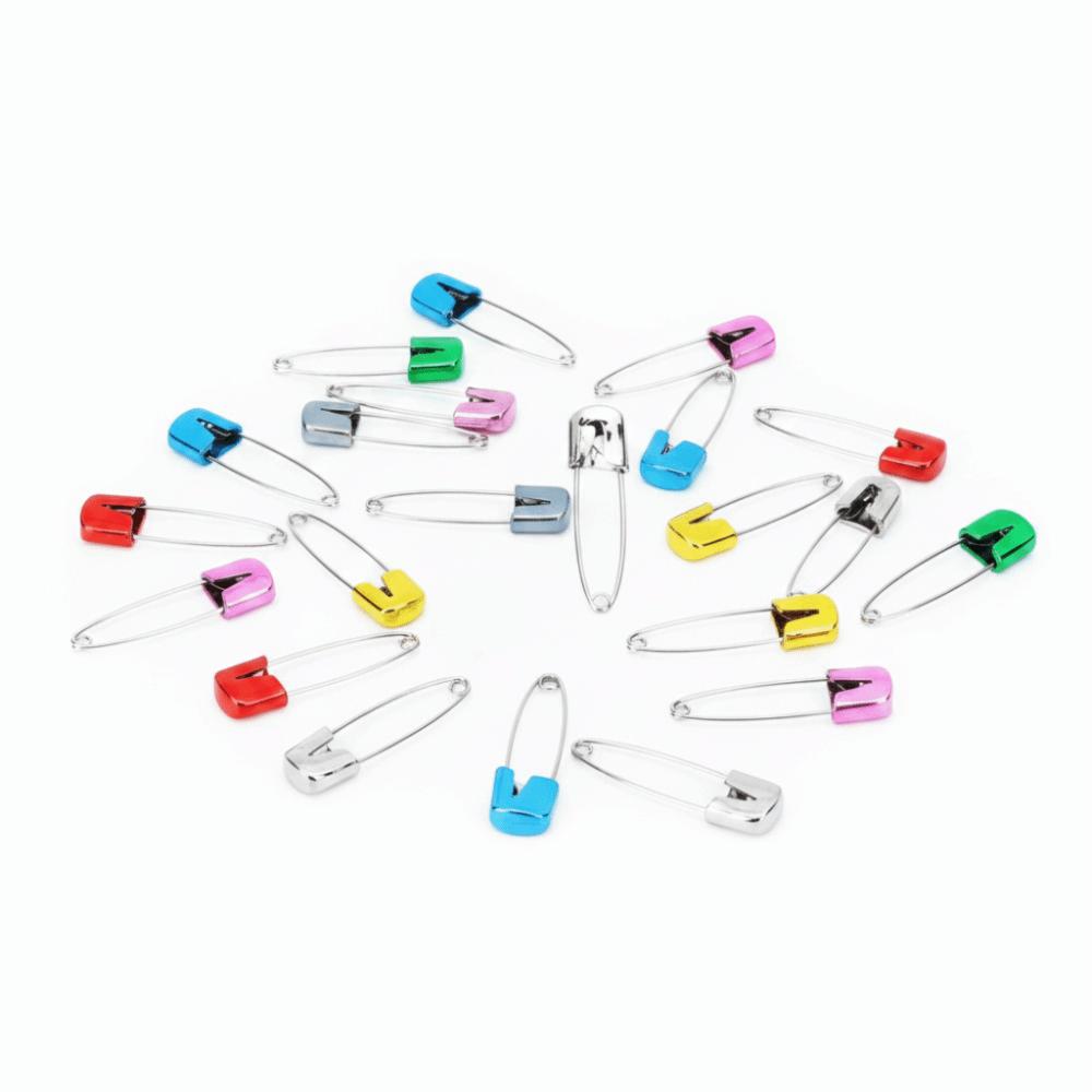 100pcs Assorted Color Safety Pins Stainless Steel Cloth Diaper Pins Diaper Pins For Tag Fastening
