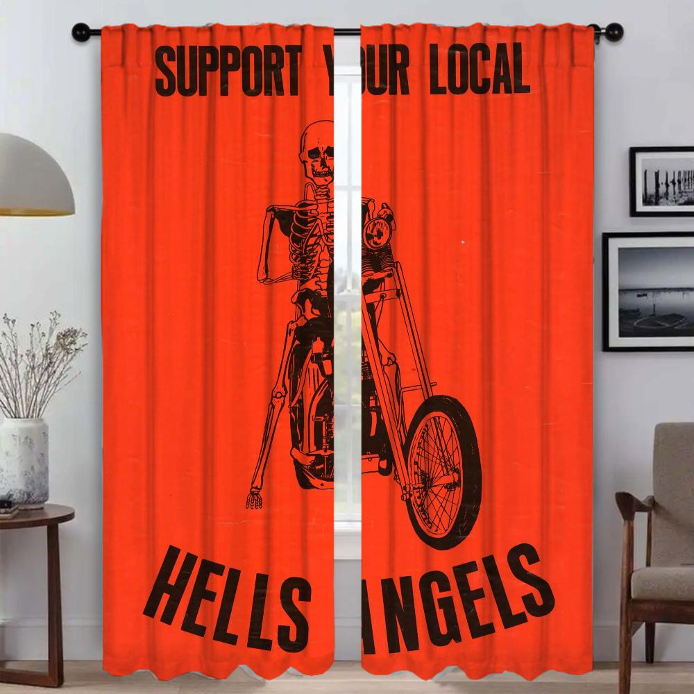 Hells Angels Curtains For Bedroom Halloween Decoration Home Interior Curtains For Living Room Partition Shades Blackout Curtain