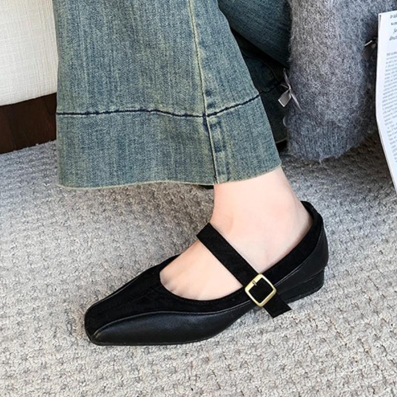 Spring Autumn Low Heel Pumps Fashion Mary Janes Women Shoes Comfortable Shallow Square Toe High Heels Office Party Woman Shoe