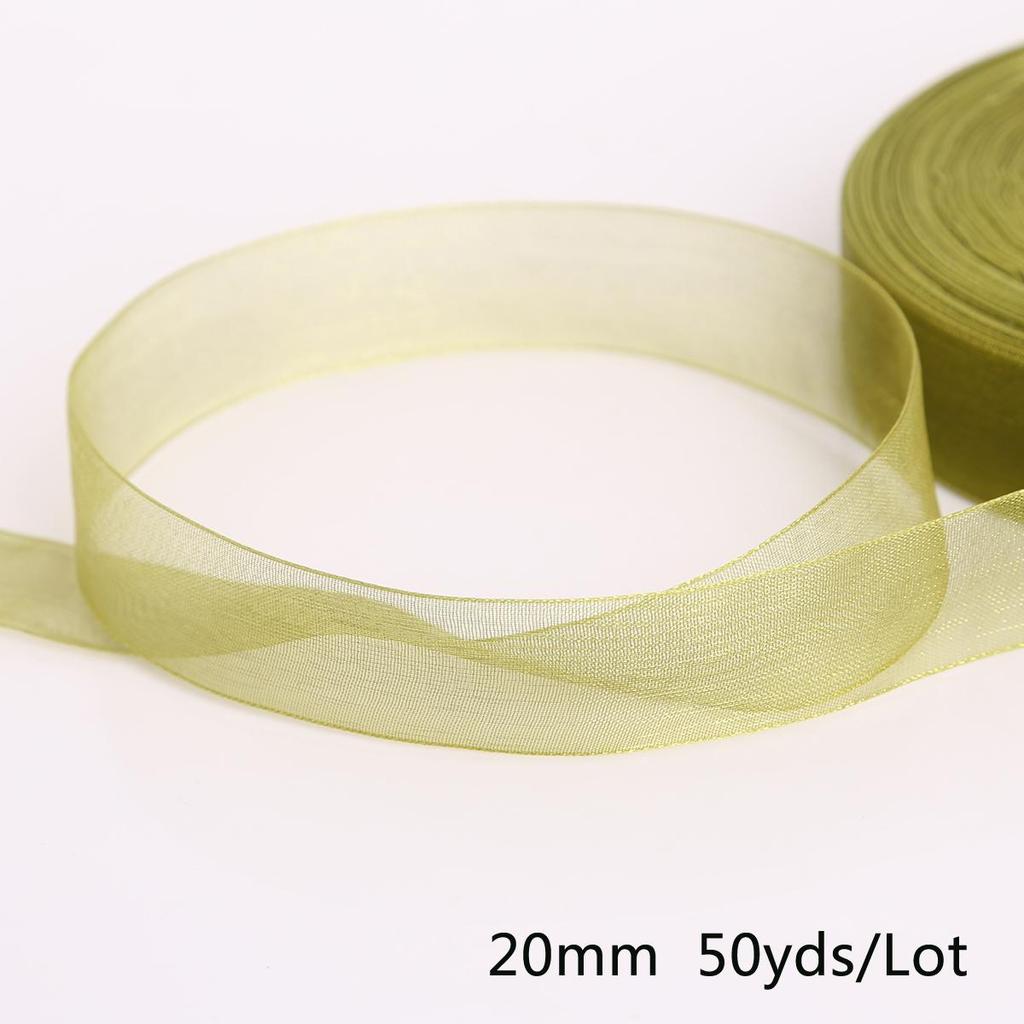 Satin Edge Sheer Organza Ribbon Bow Craft 20mm Chiffon Roll Sewing Fabric Accessorie Gift Wrap