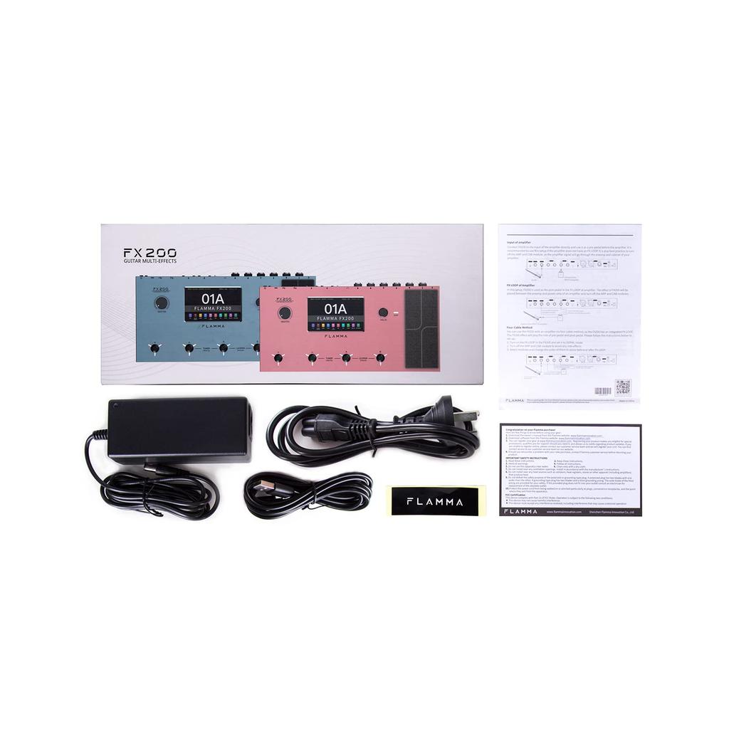 FLAMMA FX200 Педаль для гитары с несколькими эффектами, 5-дюймовый сенсорный ЖК-экран, программируемые порты MIDI, богатая поддержка, изменение порядка модулей, аудиозапись через USB 58