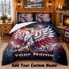 Poland Football Pattern Bedding 3Pcs Set Custom Name, Bed Sheet And Pillowcases For Home Bedroom