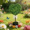 1/2Pcs Artificial Heart Topiary Tree Love Heart Topiary Stake with Rainbow Bow Indoor Outdoor Garden Porch Faux Shrubs Plants