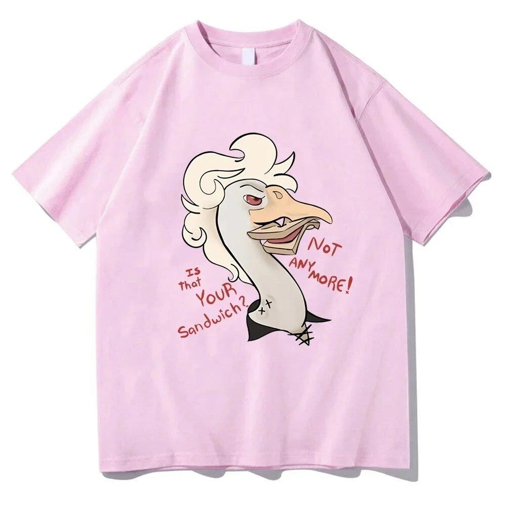 Летние футболки с коротким рукавом, забавные кавайные уличные футболки с короткими рукавами для спортзала, футболки с рисунком «Гусь Астарион», женские топы Y2k, футболки