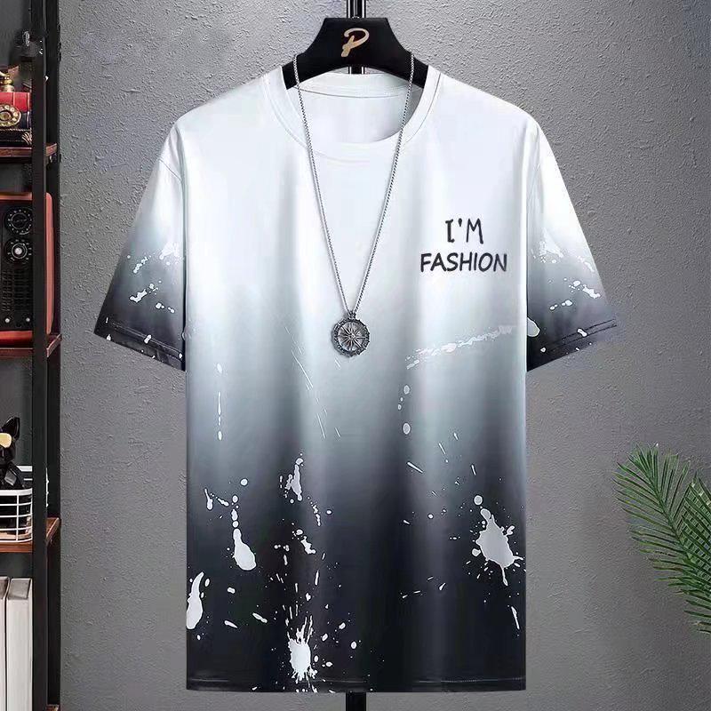 Футболка свободного кроя Gradient Summer Men's, модная повседневная с коротким рукавом