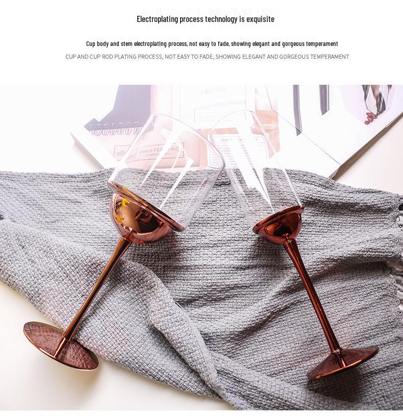 Стильный европейский бокал для вина из хрусталя с высоким стеблем и гальваническим покрытием