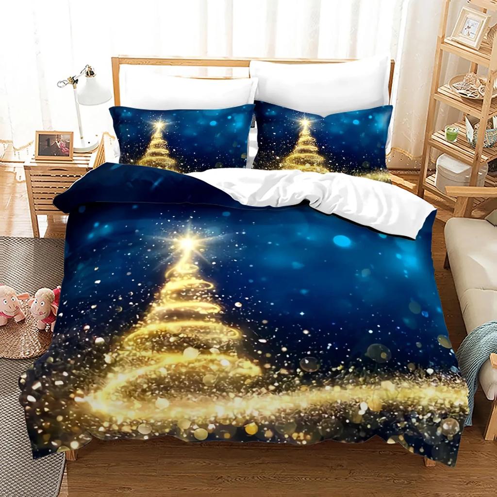 Merry Christmas Bedding Set 3D Print Single Twin Full Queen King Size Christmas Gift Bed Set Aldult Kid Bedroom Duvetcover Sets