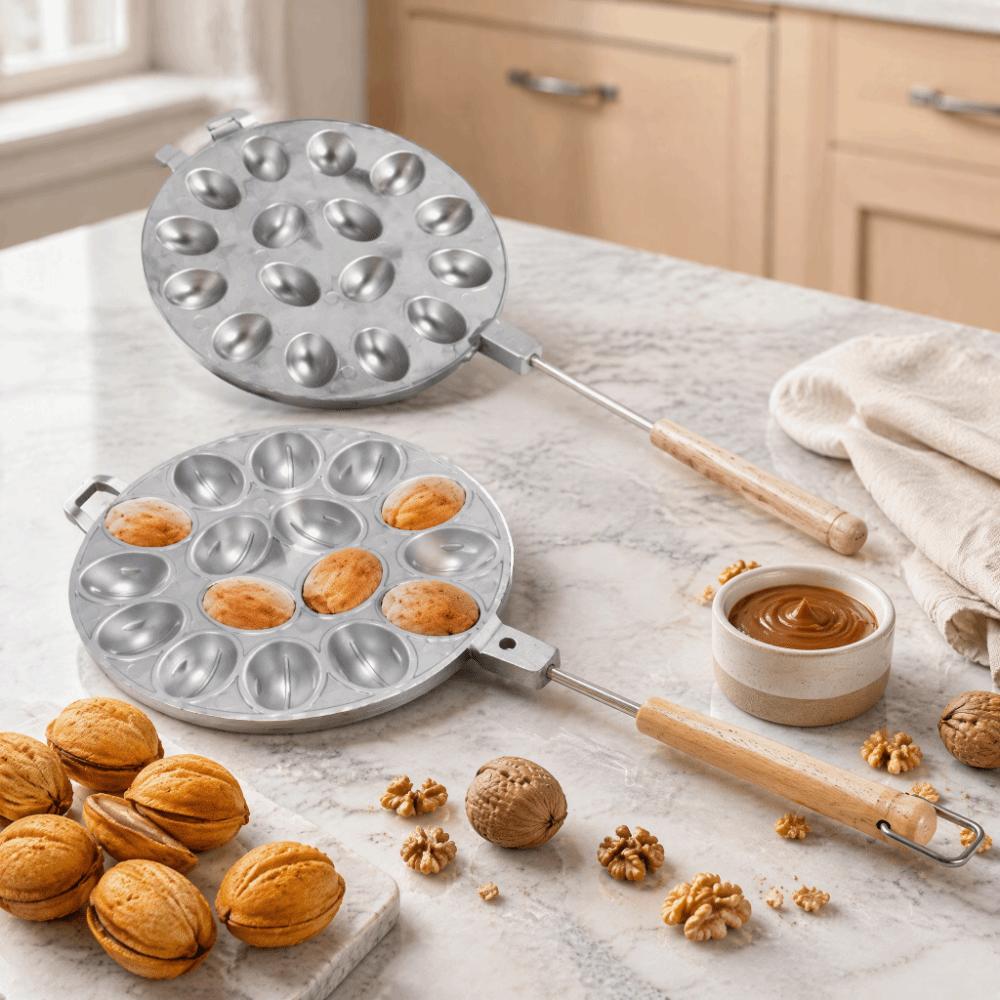 Non Stick Walnut Cookie Maker Wood Handle Walnut Cookie Mold Nut Cookies Maker Home Kitchen Baking