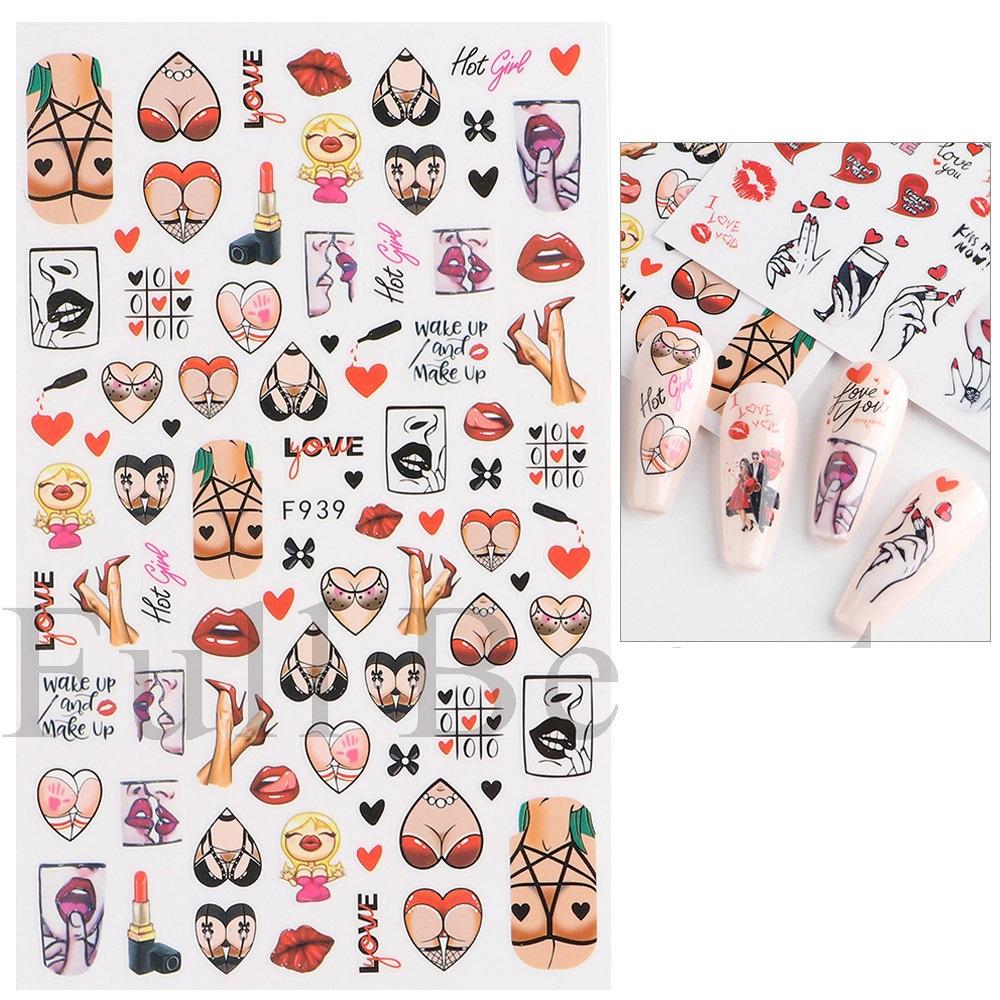 Nail Sticker 3D Liner Dark Butterfly Skull Flower Transfer Beautiful Decals Decoration Nail Art Accessories DIY Design