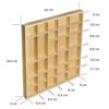 Petite Vitrine Plateau Étagère en Bois Non Peint - 28 Compartiments - 44,5x40x3cm - Rangement des Bijoux et Perles pour Armoire