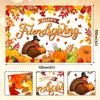 Happy Thanksgiving Banner - Fall Thanksgiving Party Supplies Autunm Harvest Pumpkin Background Banner Indoor Outdoor Decoration for Fall Birthday