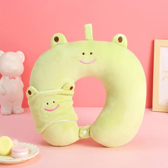 Милая U-образная подушка Портативная мультяшная подушка для шеи с животными Дорожная подушка для поддержки шеи с маской для глаз