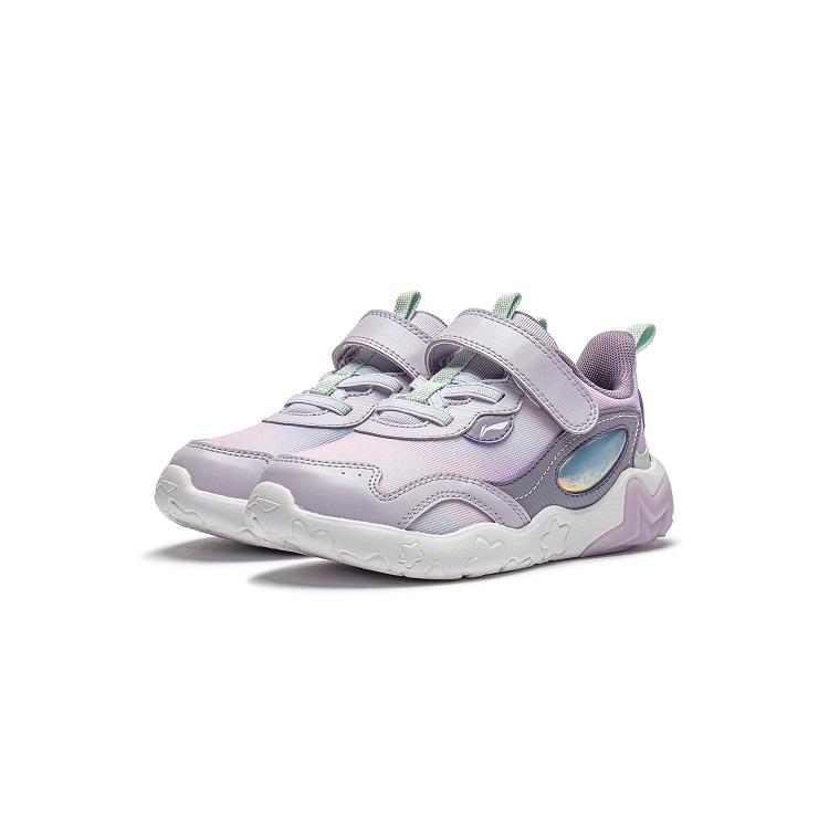 Li Ning Kids Starry Sky Удобные нескользящие износостойкие низкие повседневные туфли Детские кроссовки Фиолетовый YKNU020-2