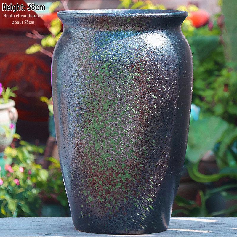 Vintage Ceramic Pot for Indoor/Outdoor Use – Large, Breathable Coarse Pottery for Green Plants, Tall Wide Mouth Design for Bougainvillea & Succulents