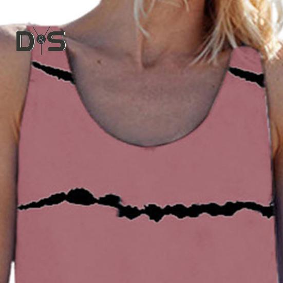 Женское платье-майка без рукавов, летнее повседневное платье-туника с круглым вырезом и карманом, мешковатый полосатый пляжный сарафан, купальник, бикини, накидка