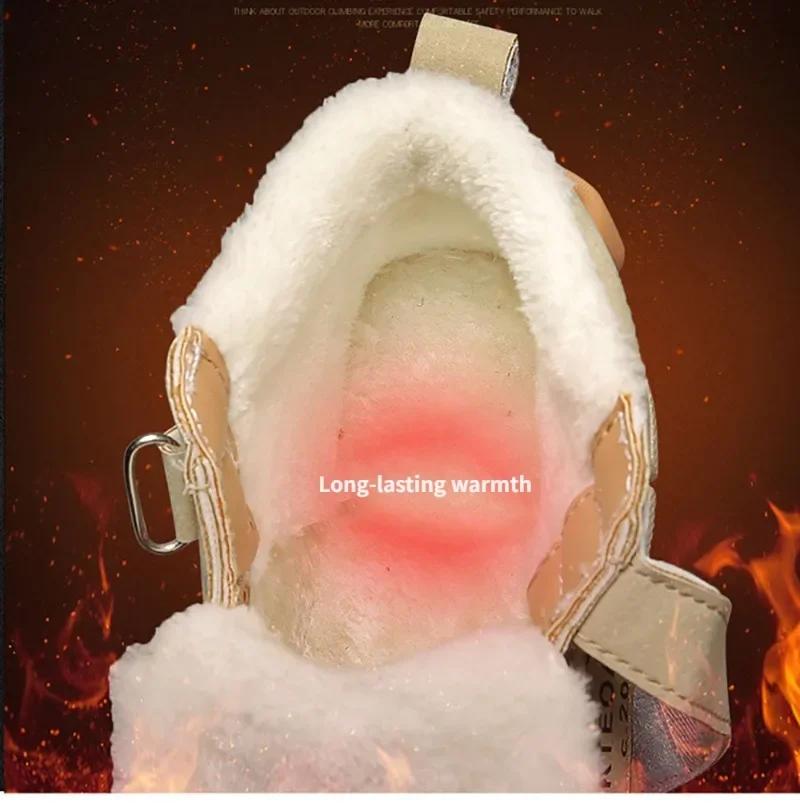 Осенне-зимние детские ботинки для мальчиков, утепленные кашемиром, теплые зимние ботинки, нескользящие уличные ботинки для девочек, студенческая обувь, обувь для походов