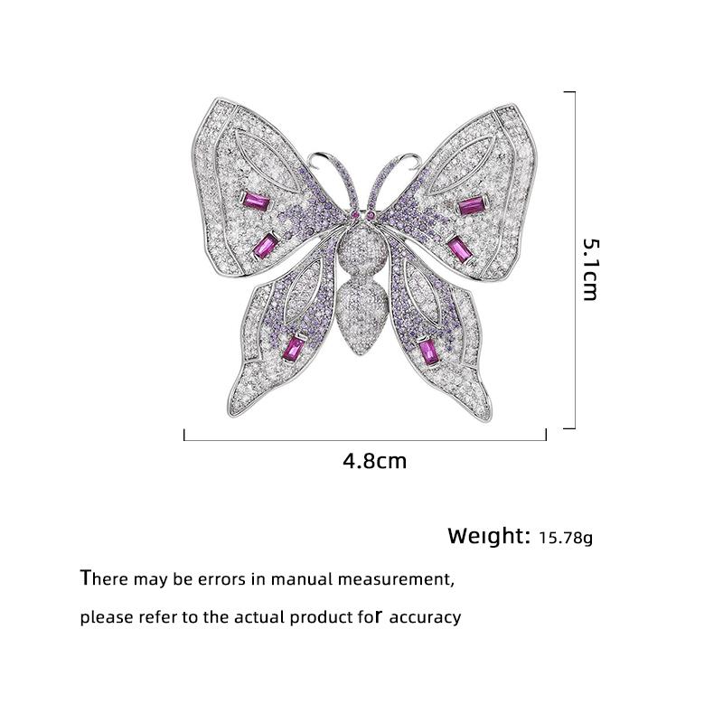 SUYU Женская брошь с элегантным дизайном в стиле легкой роскоши, инкрустированная цирконом, в виде бабочки, модная и универсальная брошь с нишевым чувством дизайна